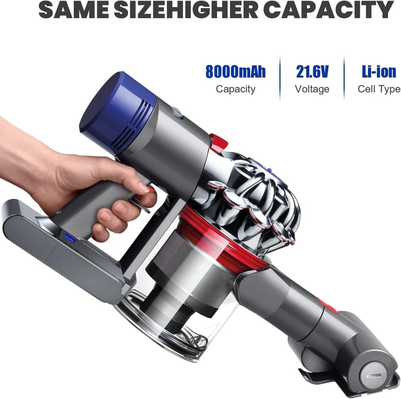 Dyson V8 porszívó 6000mAh-s utángyártott akkumulátor + 2 szűrő