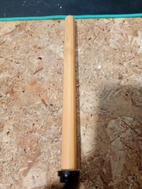 Rezervă perie de WC Relaxdays, mâner din bambus, culoare naturală/negru, pentru seturi de toaletă din oțel inoxidabil 2