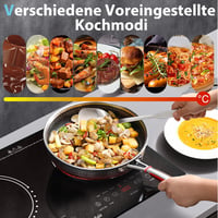 Cooksir 60 cm-es Üvegkerámia Főzőlap 2 Zónával, 3600W, Érintőgombos, Időzítővel, Biztonsági Zárral, Infravörös Fűtéssel, Dugóval, Beépíthető 6