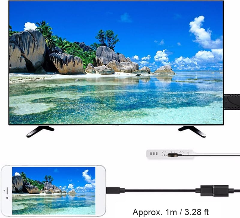 USB-HDMI adapter kábel 1080P, iPhone és Android kompatibilis