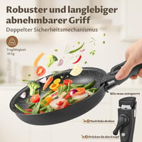 Fadware Indukciós Serpenyő Készlet - 20, 24, 28 cm Tapadásmentes Serpenyők Levehető Fogantyúval - Minden Tűzhelyhez, Kempinghez, Sütőhöz 5