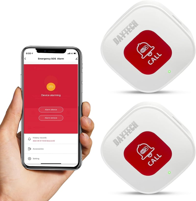 DAYTECH WiFi SOS Gomb Időseknek - Tuya Okos Vészjelző Rendszer