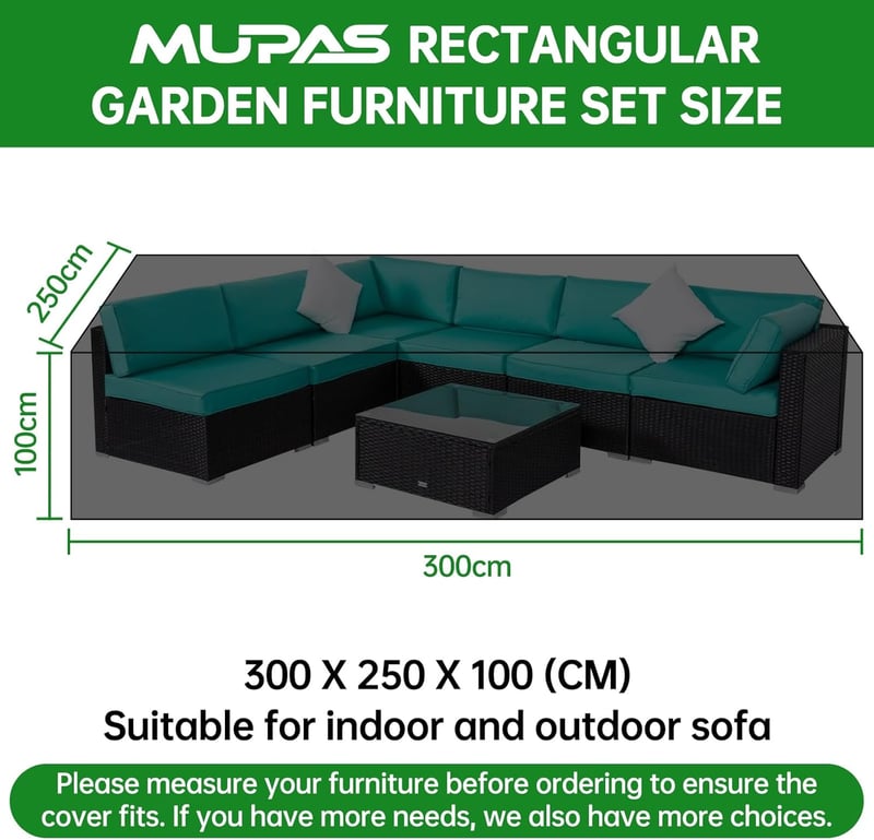 MUPAS 420D Oxford vízálló kerti bútor takaró 300x250x100cm tárolózsákkal