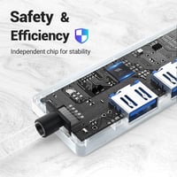 Qhou 4 Portos USB 3.0 Hub - Gyors Adatátvitel, USB-C Csatlakozás 6