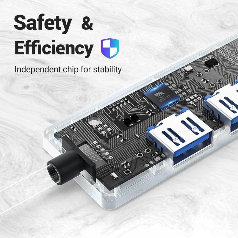 Qhou 4 Portos USB 3.0 Hub - Gyors Adatátvitel, USB-C Csatlakozás