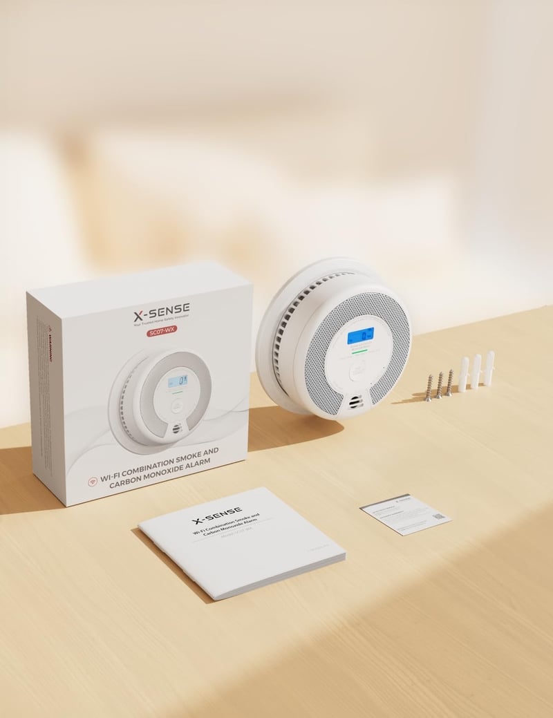 X-Sense WiFi-s füst- és szénmonoxid riasztó, cserélhető elemmel, 2 db