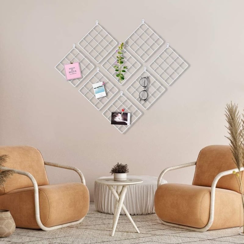 Fehér fotórács fali dekoráció 20x20 cm - Stílusos fotófal