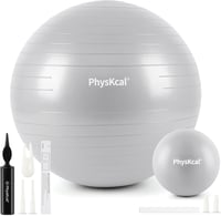 PhysKcal Fenyőzöld Fitness Labda Szett - 55 cm Tornalabda és 23 cm Pilates Labda, Csúszásgátló Ülőlabda Otthoni Edzéshez, Irodába és Jógához 1