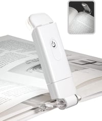 DEWENWILS USB Tölthető Olvasólámpa Csipesszel - LED Könyvlámpa 2 Fényerőszinttel, Állítható, Könnyű, Hordozható Könyvjelző Lámpa Olvasóknak 1