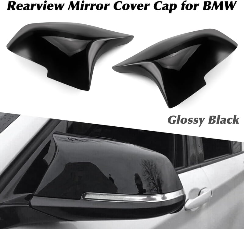 Asasytal Tükör Borítás BMW 5/6/7 Sorozathoz F10 F11 F18 LCI GT F07 F06 F12 F13 F01 F02 - Fényes Fekete ABS Műanyag Visszapillantó Tükör Burk
