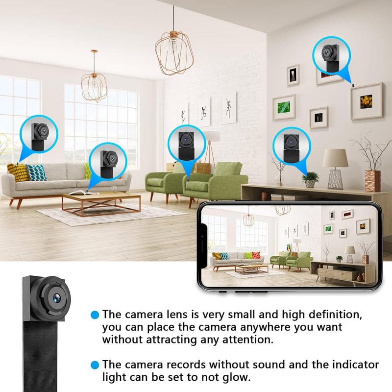 ZUNHAI Mini Kamera 4K HD Felbontással - Mobiltelefonos Élő Közvetítés, Mozgásérzékelés, Vezeték Nélküli Biztonsági Kamera Bel- és Kültéri 