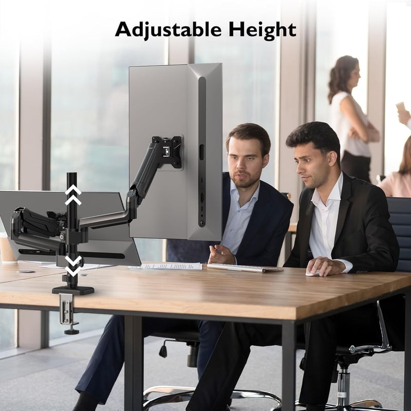 BONTEC Dupla Monitortartó Kar 13-32" LED/LCD Képernyőkhöz, Gázrugós, Kábelrendezővel