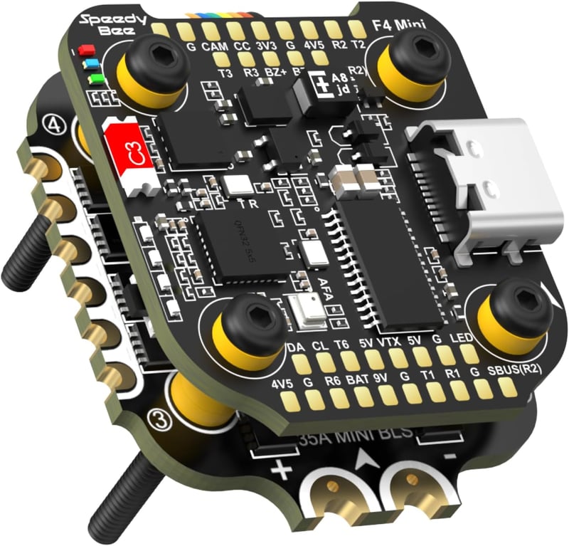 SpeedyBee F405 Mini repülésvezérlő stack: Bluetooth, 35A ESC, 20x20mm, 3-6S