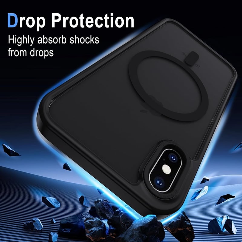 iPhone X/XS MagSafe-kompatibilis matt fekete védőtok - XTCASE