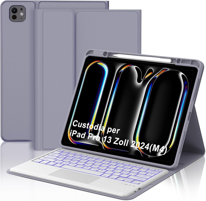 FOGARI iPad Pro 13 hüvelykes M4 2024 Tok Levehető Vezeték Nélküli Billentyűzettel - Tablet Védőtok Apple Készülékhez