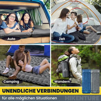 HIKENTURE Önfelfújó Kempingmatrac 10 cm Vastag, Beépített Lábpumpával, Csúszásgátló Felülettel, Kompakt Méretű Túramatrac Kültéri Alváshoz,  6
