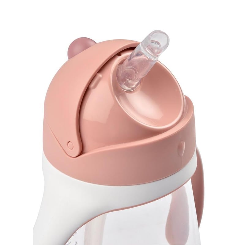 BÉABA Tanulópohár 2 az 1-ben - 300 ml Rózsaszín Gyerek Ivópohár Szívószállal - Szivárgásmentes, Levehető Fogantyúk, BPA-mentes Tritan