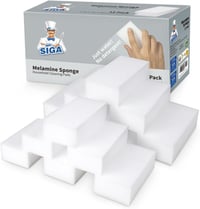 MR.SIGA Melamin Csodaszivacs Konyhai és Háztartási Tisztításhoz - 12 db-os Fehér Tisztítószivacs Készlet Makacs Szennyeződésekhez (12x6x3 cm 1