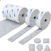 Vicloon Öntapadós Filcpárna Szett - 3 Tekercs Erős Filccsík (1x120x10cm + 2x120x2cm) Bútorlábakhoz - Vágható, Szürke Padlóvédő Csúszásgátló 8