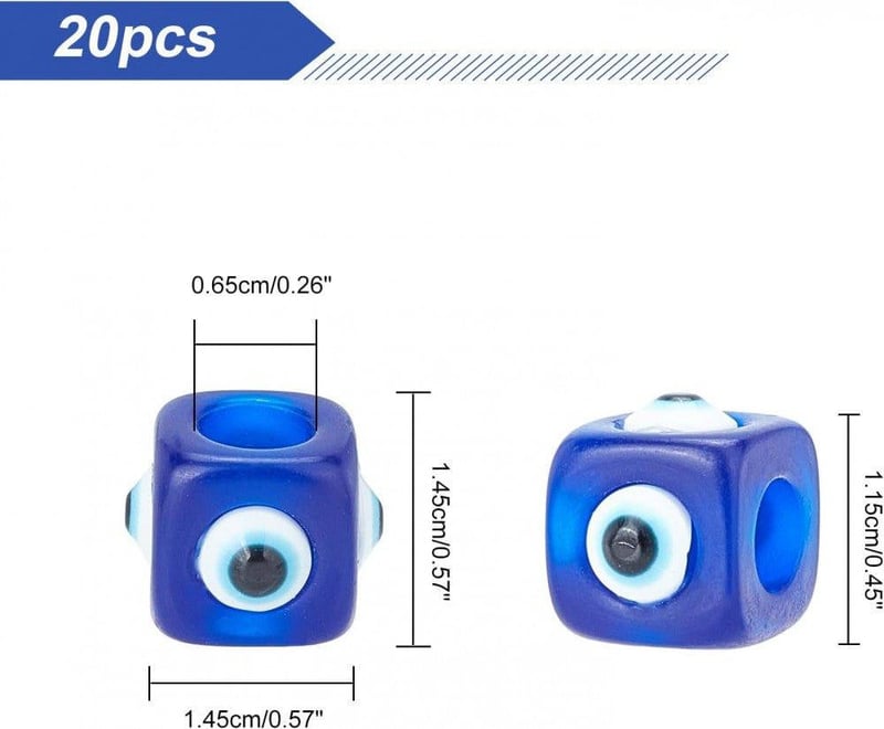 Királykék Ördögszem Gyantakocka Ékszerkészítőknek - 20 db