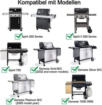 MGiessca Öntöttvas Grillrács Weber Spirit 300 Sorozathoz - 44,5 x 30 cm - E310 E320 E330 SP310 Genesis Silver B/C Modellekhez - 2 Részes Tap 2