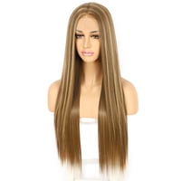 Sapphirewigs Hosszú Egyenes Barna Paróka Nőknek - 60cm, Hőálló Szintetikus 5