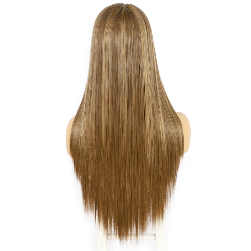 Sapphirewigs Hosszú Egyenes Barna Paróka Nőknek - 60cm, Hőálló Szintetikus