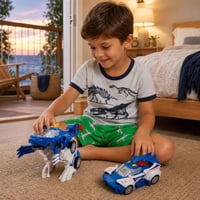 Dino pyžamová párty: letné pyžamo veľ. 110 + 1× dínó-auto transformátor so zvukom 1