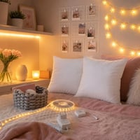 Dekor balík do izby pre tínedžerov: 5m LED pás + svetelná reťaz + 2 vankúše + fotomriežka + košík 1