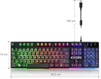 Empire Gaming K300 RGB LED-es félmechanikus gamer billentyűzet, spanyol kiosztás 6