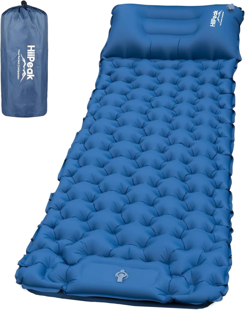 HiiPeak Felfújható Camping Matrac Beépített Párnával - Vízálló Alvómatrac Túrázáshoz