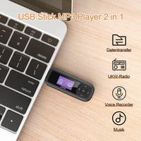AGPTEK 40GB MP3 Lejátszó USB-vel, FM Rádióval és Felvevővel - Fekete-Piros 3