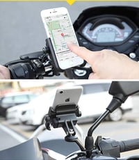 KASER Alumínium Telefontartó Motorkerékpárhoz - 360° Forgatható Visszapillantó Tükörre Szerelhető Univerzális GPS Navigáció Tartó 4