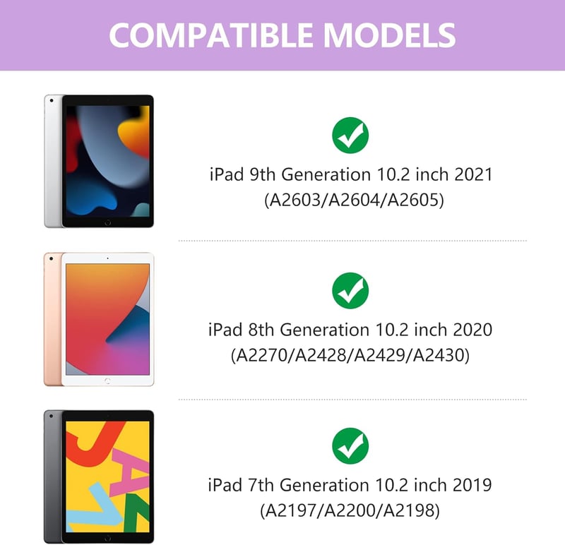 iPad 10.2 360°-os Bluetooth billentyűzetes tok, 7 színű háttérvilágítással - 9./8./7./6. generációs iPadhez (Lila)