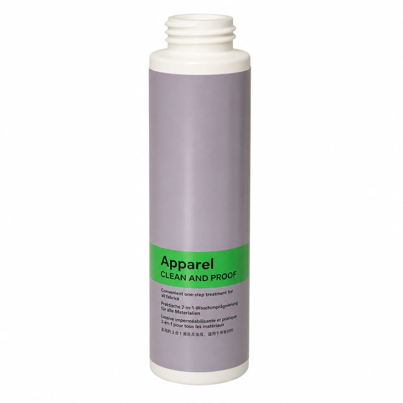 Soluție de impregnare Jack Wolfskin Apparel Clean and Proof 300 ml pentru textile și îmbrăcăminte, impermeabilă — lipsește capacul (stare: vezi poza a 2-a)