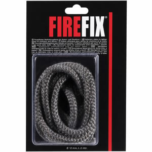 Șnur de etanșare ceramic FireFix 2046, diametru 12 mm, gri, 2 m, pentru sobe și șeminee, fără adeziv termorezistent (stare: vezi a 2-a imagine)