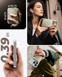 KU XIU Szilárdtest Powerbank Magsafe-hez - Qi2 15W Mágneses Külső Akkumulátor iPhone 16/15/14/13/12 Sorozathoz, 5000mAh Vezeték Nélküli 7