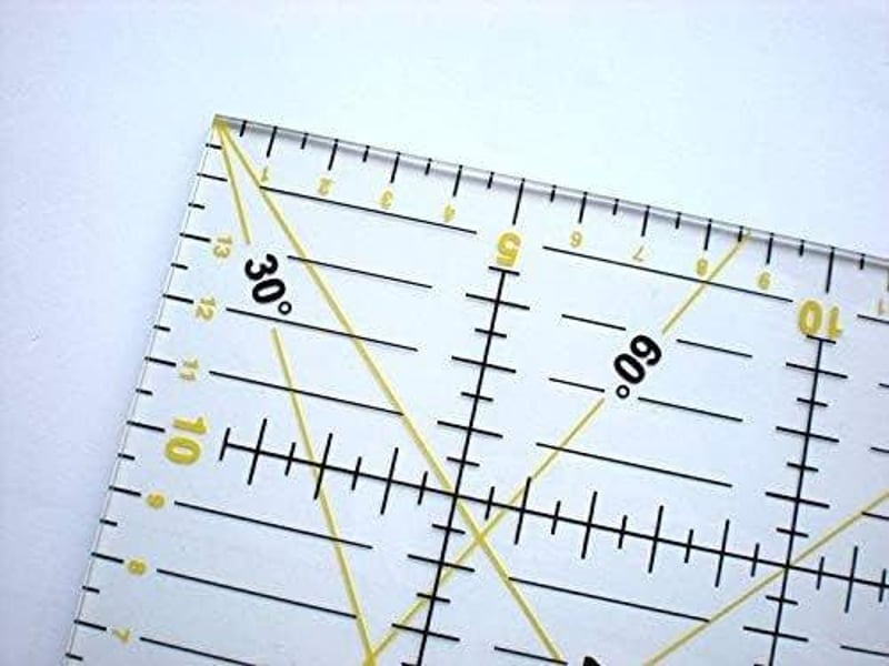 BYOU Átlátszó Akril Foltvarró Sablon 30x15 cm, Dupla Színes Rácsozással