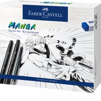 Faber-Castell Manga Starter Set Pitt Artist Pen set za crtanje od 6 dijelova za početnike – nedostaje M olovka i uložak (stanje: vidi 2. sliku) 1