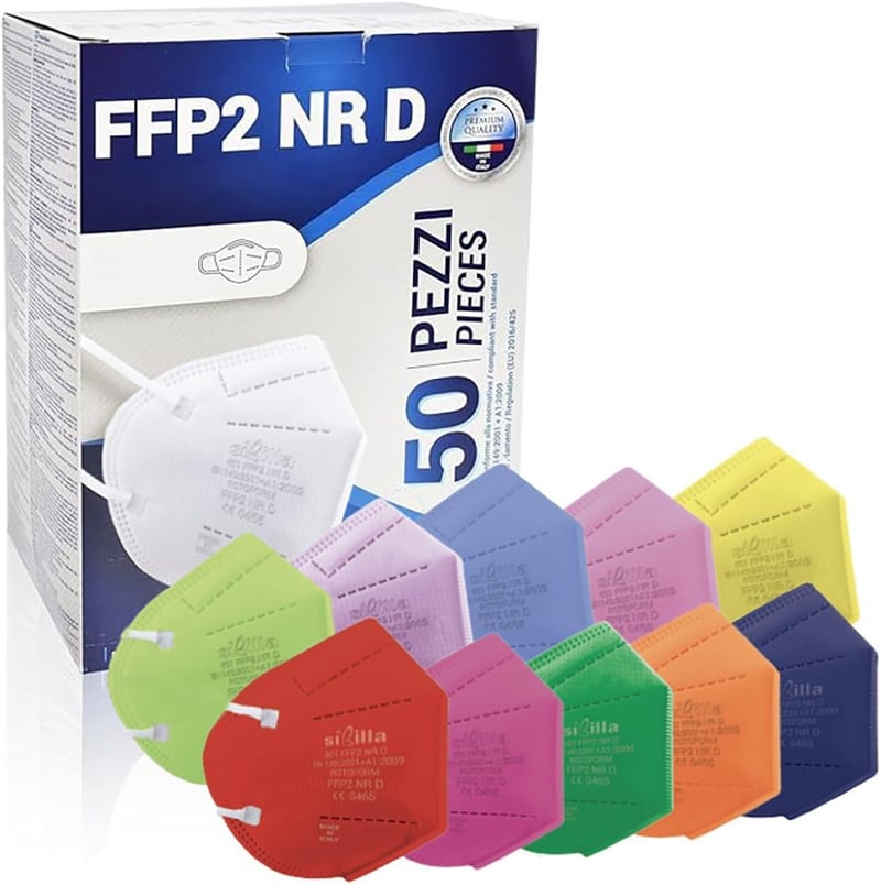 Rotoform FFP2 Maszk 5 Réteg Szűrés 50 db Színes CE2233