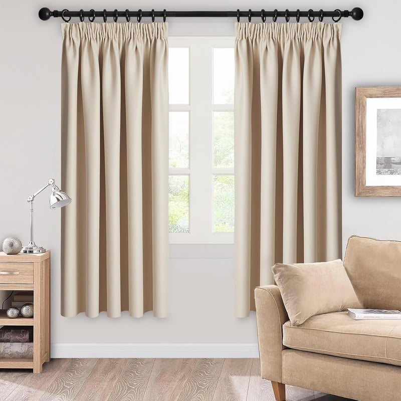 Topfinel Bézs Sötétítő Függöny, Hőszigetelő, 140x145 cm, 2 db-os Szett