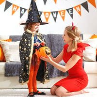Gyerek Varázsló Köpeny Kalappal - Halloween Boszorkány Jelmez 6