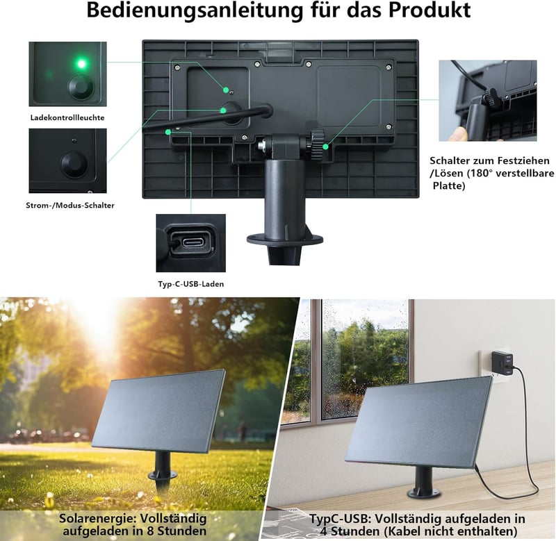 ZOTOYI Napelemes Fényfüzér 15m - IP65 Vízálló Kerti Világítás 24+2 LED Izzóval, Automata Fényérzékelővel, 4 Világítási Móddal Kerthez, Teras