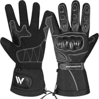 WESTWOOD FOX Bőr Motoros Kesztyű - Érintőképernyős, Vízálló, Téli, Unisex Védőkesztyű Motorozáshoz, ATV és UTV Vezetéshez, M-es Méret 1