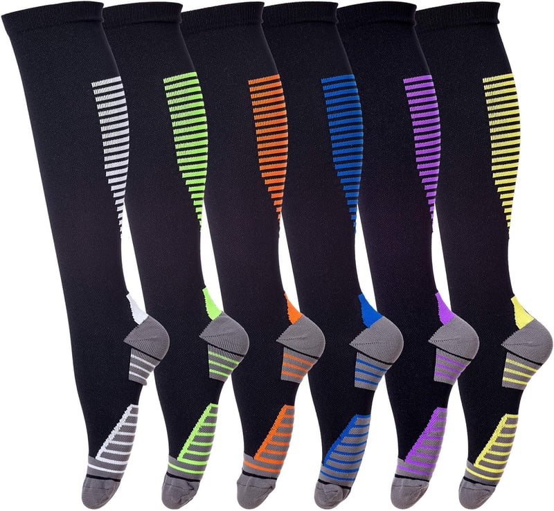 LEOSTEP Kompressziós Zokni 6 Pár Unisex - Trombózis Megelőző Harisnya Sportoláshoz, Repüléshez, Futáshoz, Kerékpározáshoz, Várandóssághoz 20