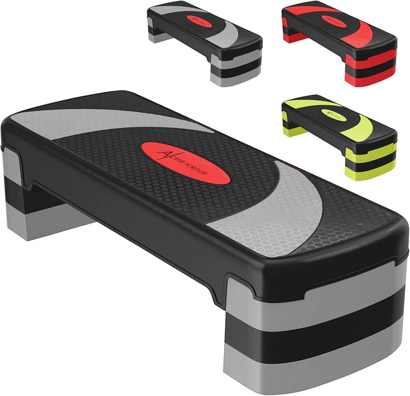 ACTIVE FOREVER Állítható magasságú aerobic step pad, 78x30 cm, fekete-szürke