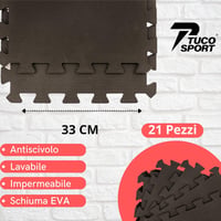 Tuco Sport 21 részes puzzle fitness szőnyeg - ütéscsillapító, csúszásmentes edzőszőnyeg edzőterembe, súlyzózáshoz 2