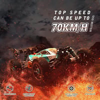 AMORIL 1:14 Távirányítós Autó Felnőtteknek, 70+ km/h Sebességű RC Versenyautó, 4x4 Monster Truck Buggy Olajlengéscsillapítóval, Kék 2
