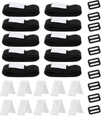 Poweka Medence Szolártakaró Rögzítő Készlet - 10 Univerzális Pánt, 10 Rögzítőlap és 10 Csat - Nylon Anyagból, 8-16 mm Takarókhoz 1
