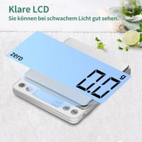 KUBEI digitális konyhai mérleg, USB töltés, 3kg/0.1g, rozsdamentes acél 7